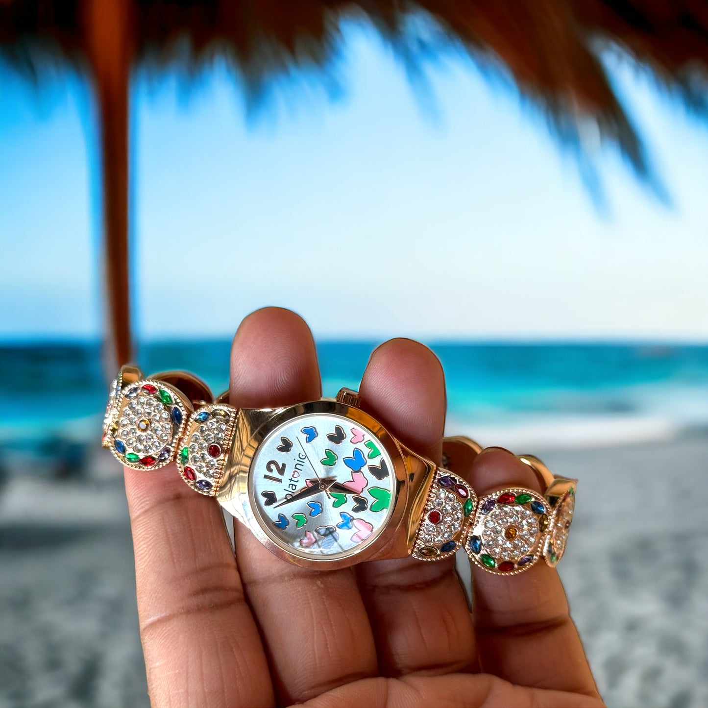 Platonic Multi color  Diamond Studded Women's Timepiece