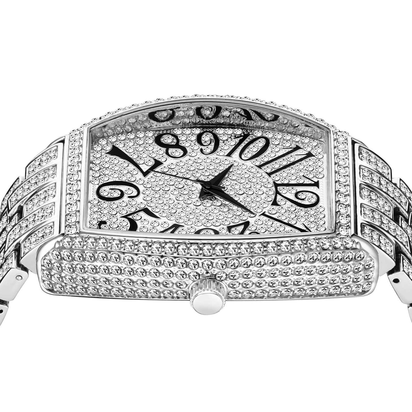 Platonic Fully Diamond Studded Square Dial Quartz Rare Men′s Watch