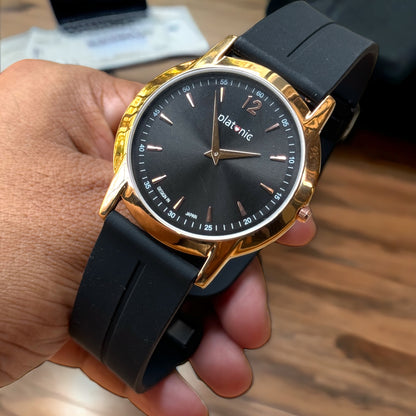 Platonic Multi color Premium Black belt Timepiece