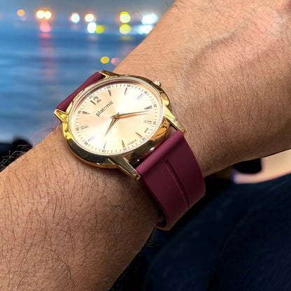 Platonic Multi color Premium Maroon belt Timepiece