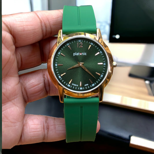 Platonic Multi color Premium Green belt Timepiece
